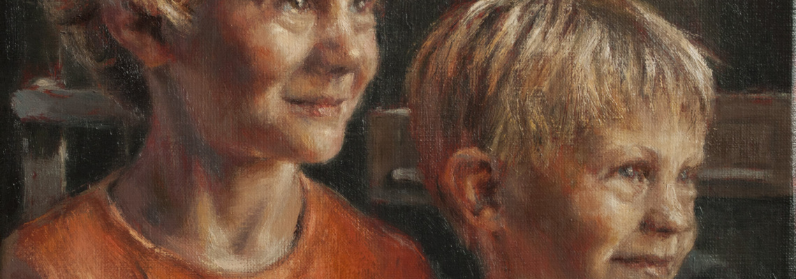 two boys portret schilderij