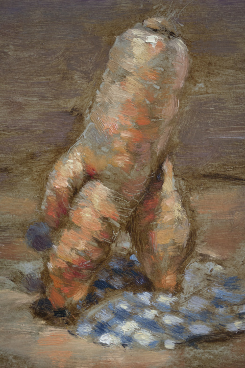 Stilleven van wortel op tafel